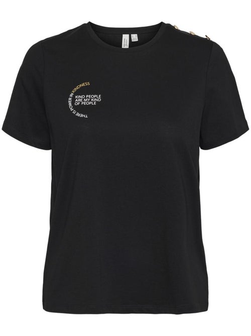 Vero Moda Vita Zwart T-shirt voor Dames - Kiabi Vero Moda Vita Zwart T-shirt voor Dames - Kiabi