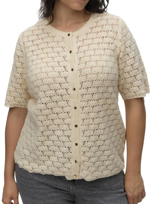 Vero moda vmckora dames gilet beige met knopen - Kiabi