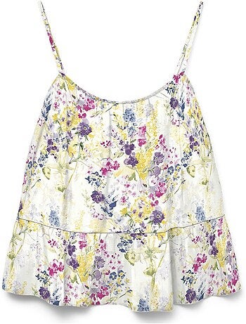 Vero moda vmdicthe dames wit bedrukt mouwloos topje