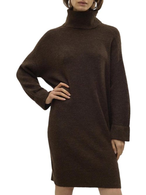 Vero Moda Vmjupiter Bruine Gebreide Jurk voor Dames - Kiabi Vero Moda Vmjupiter Bruine Gebreide Jurk voor Dames - Kiabi