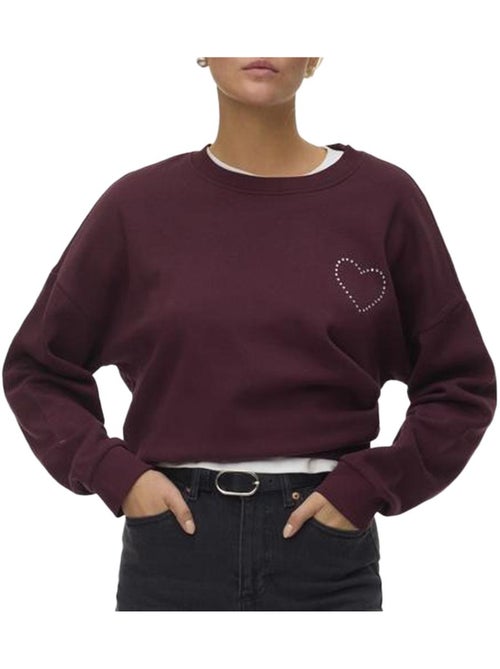 Vero Moda Vmlotte Trina Bordeaux Dames Sweatshirt - Kiabi Vero Moda Vmlotte Trina Bordeaux Dames Sweatshirt - Kiabi