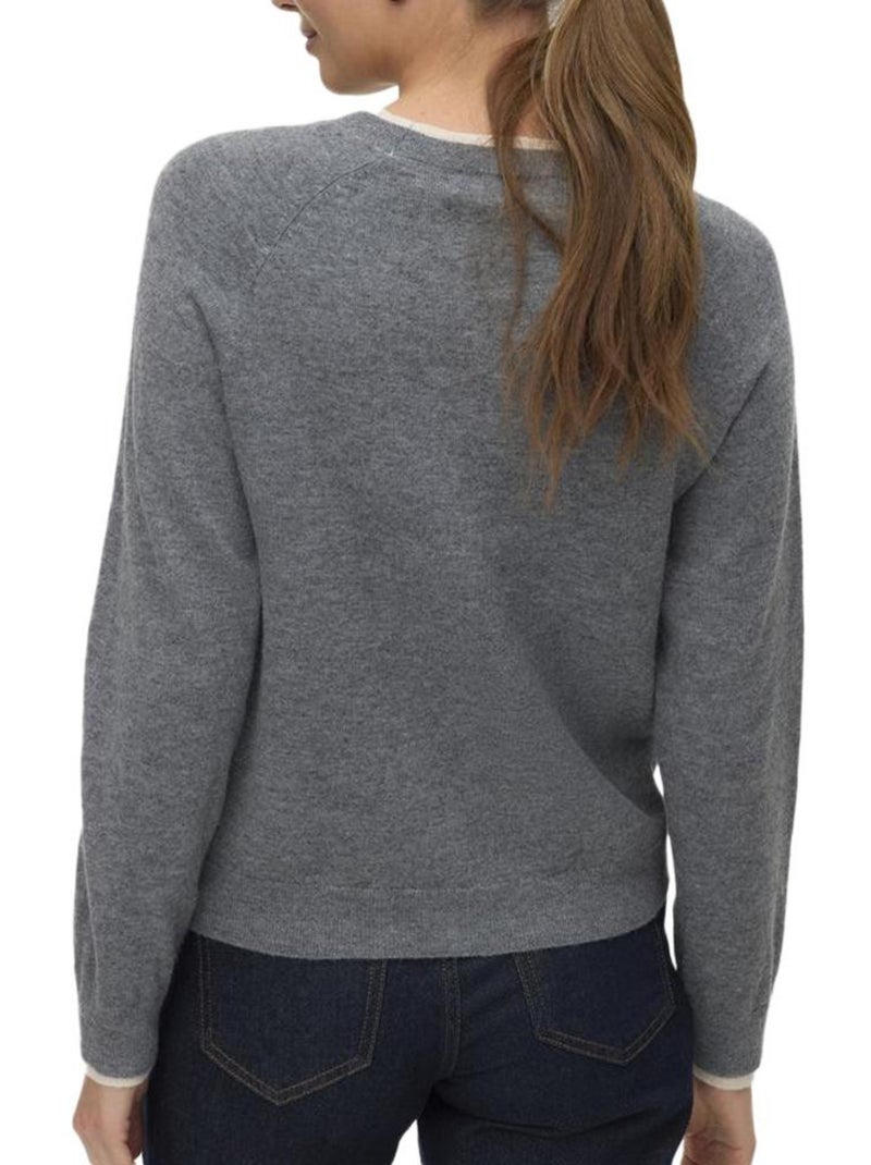 Vero Moda Wonderful Grijze Dames Trui Zilvergrijs - Kiabi