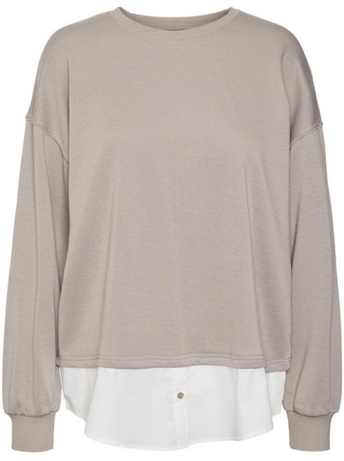 Vero Moda Yoyo Beige Dames Sweatshirt - Kiabi Vero Moda Yoyo Beige Dames Sweatshirt - Kiabi