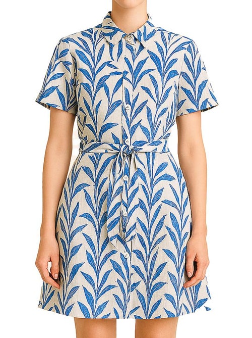 Vero Moda Zana Dames Jurk Wit/Blauw - Kiabi Vero Moda Zana Dames Jurk Wit/Blauw - Kiabi