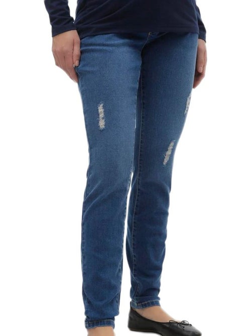 Vero Moda Zwangerschapsjeans Dames - Blauw met Buikband - Kiabi Vero Moda Zwangerschapsjeans Dames - Blauw met Buikband - Kiabi