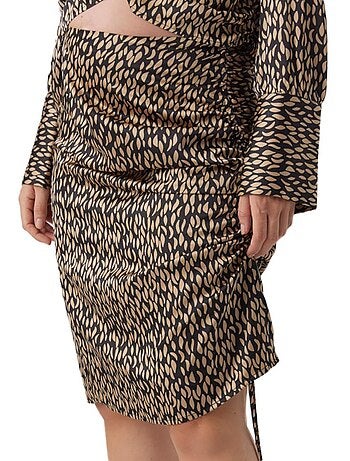 Vero moda zwangerschapsrok zwart/bruin met ruches