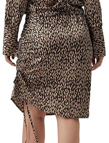 Vero moda zwangerschapsrok zwart/bruin met ruches