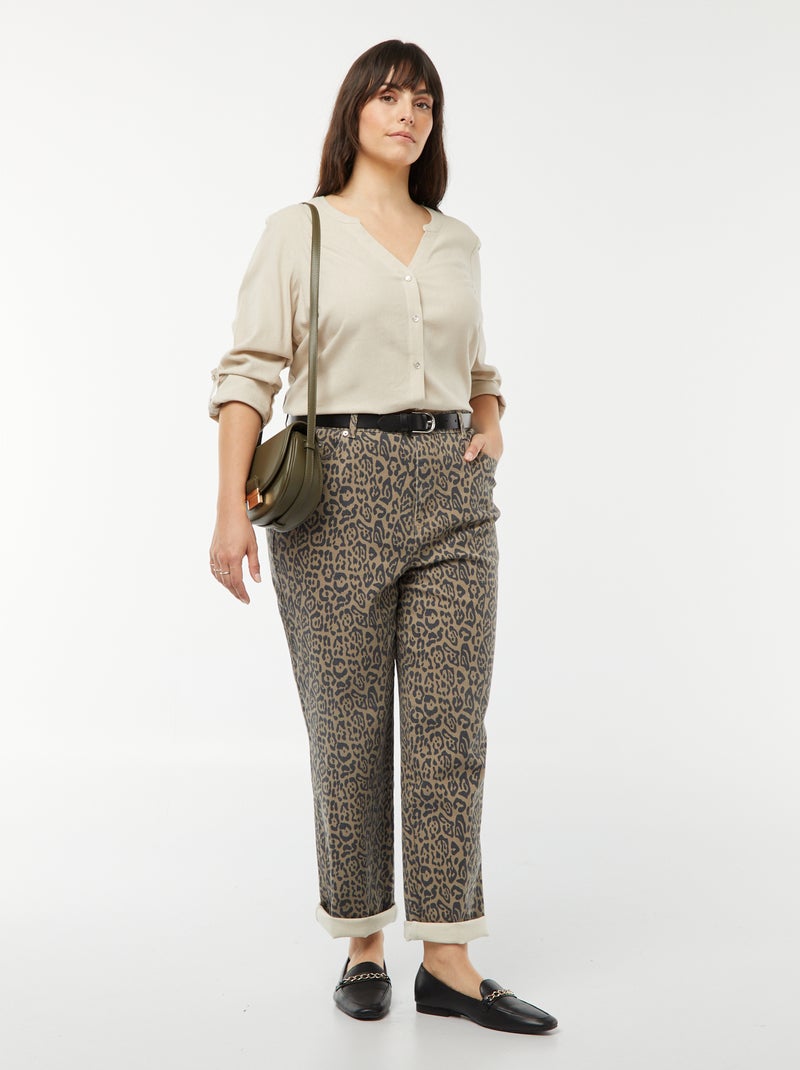 Veromoda | Blouse van gemengd linnen BIEGE - Kiabi