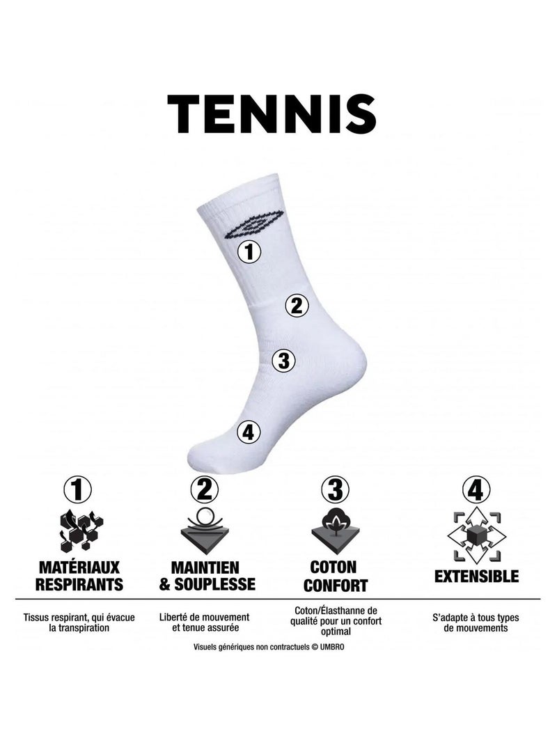 Verpakking met 10 paar herentennissokken Wit - Kiabi