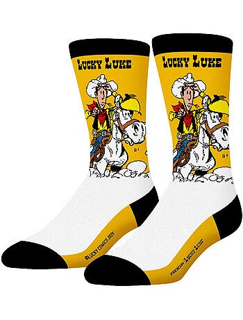 Verpakking met 4 paar lucky luke sokken