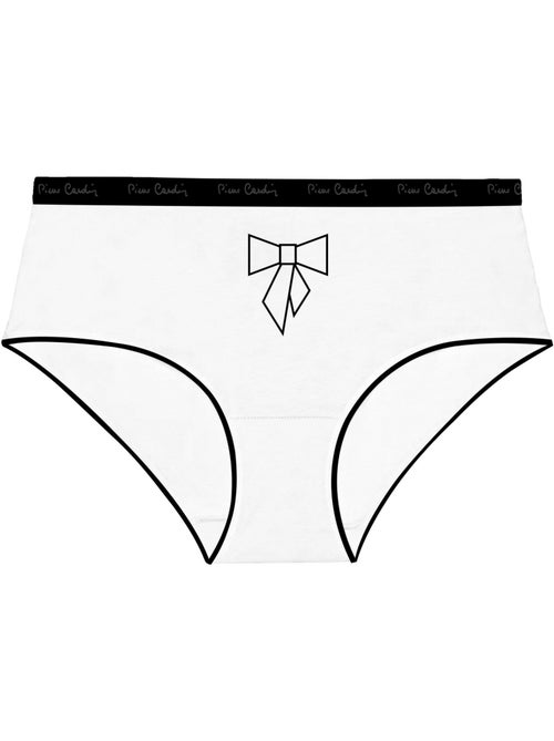 Verpakking van 3 effen katoenen damesonderbroeken met print en een dunne tailleband van 2 cm - Kiabi
