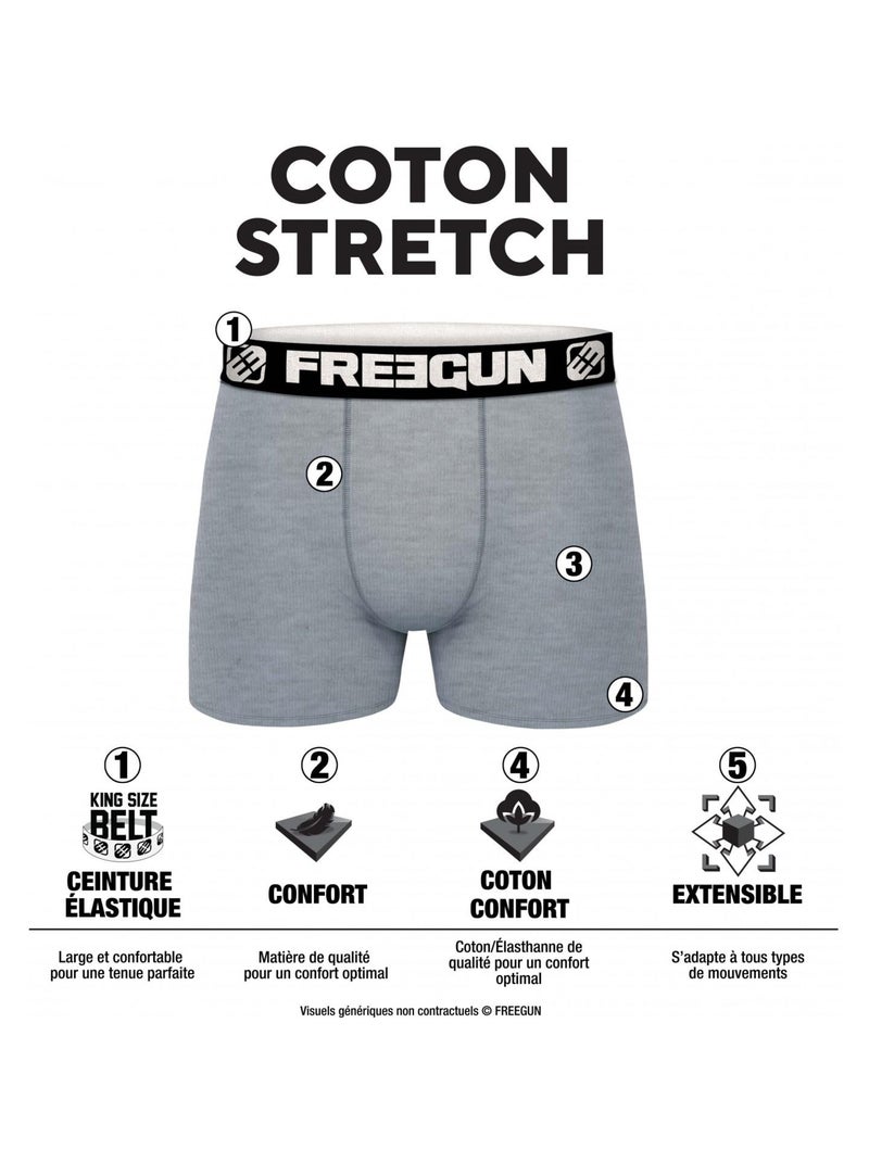 Verrassingspakket met 3 katoenen boxershorts voor jongens Zwart - Kiabi