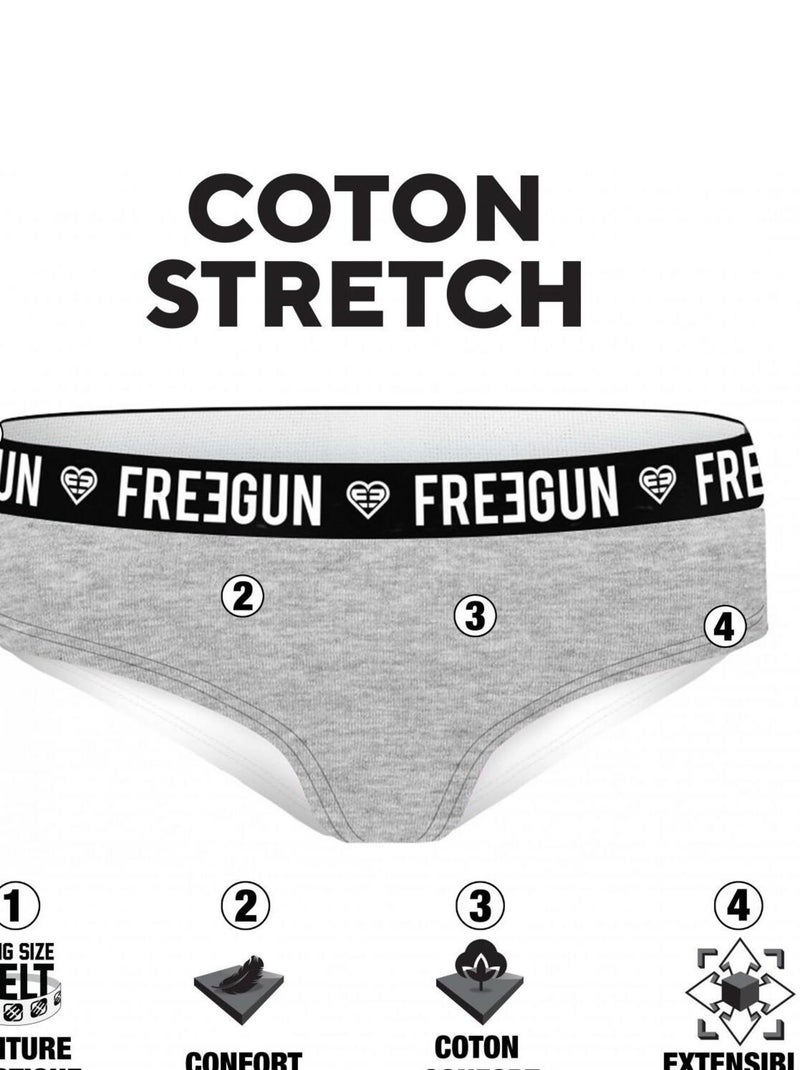 Verrassingspakket met 3 katoenen boxershorts voor meisjes Zwart - Kiabi