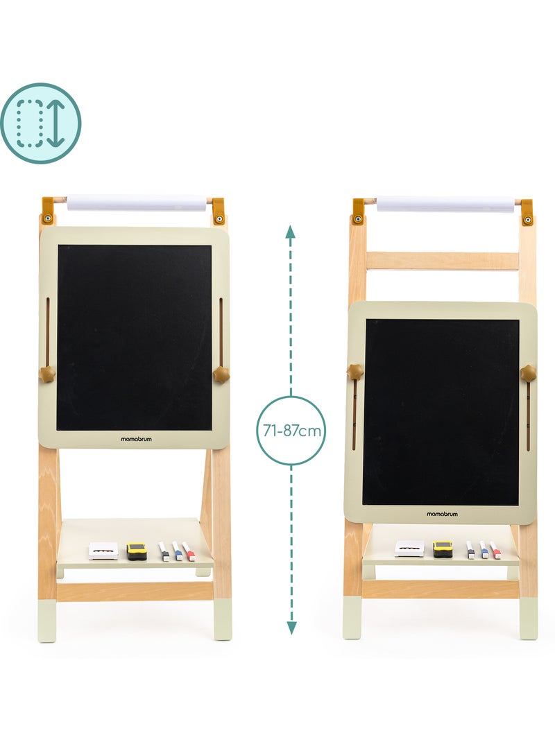 Verstelbaar 3-in-1 houten educatief ezelbord N.v.t. - Kiabi