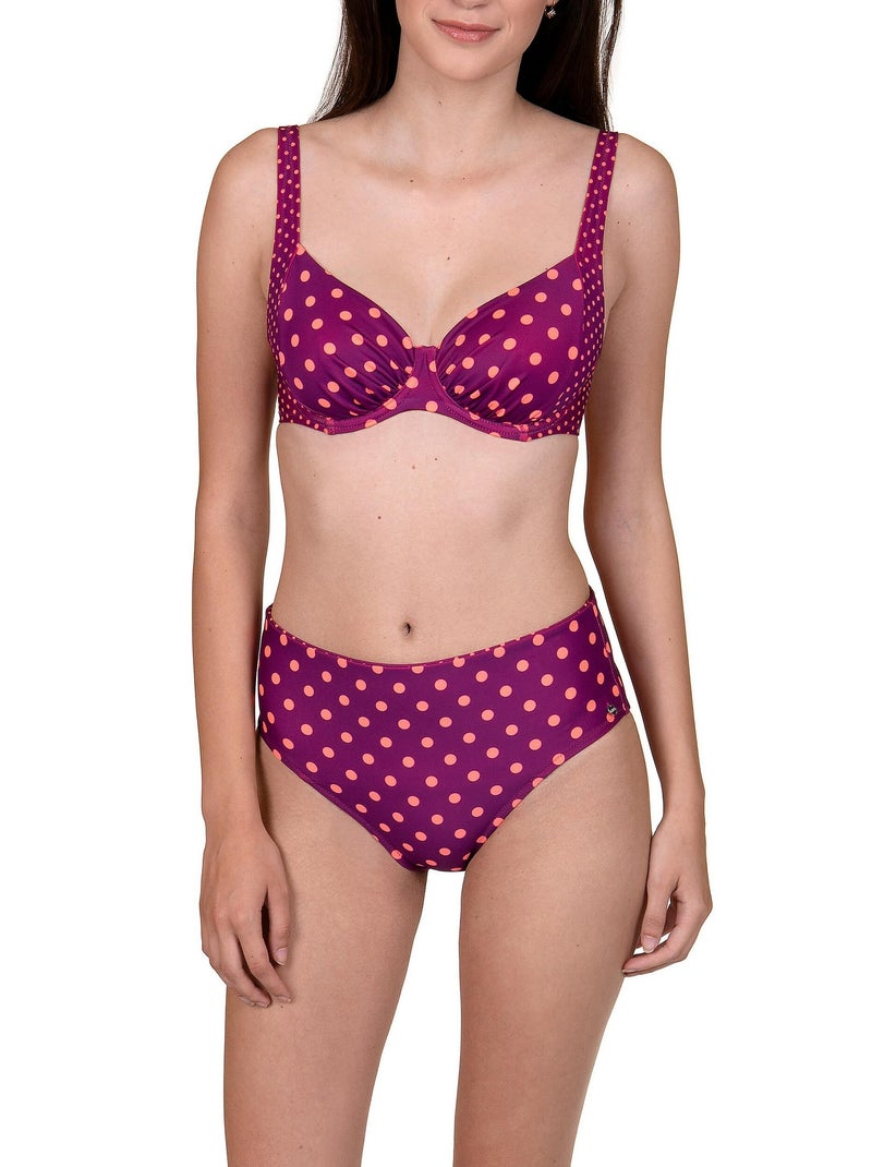 Verstelbaar bikinitopje met hoge taille linosa Roze - Kiabi