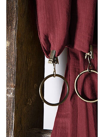 Verstelbaar gordijn + 8 klemringen – katoengaas – gaïa