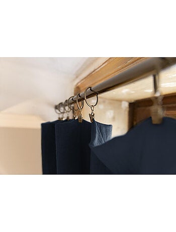 Verstelbaar gordijn + 8 klemringen – katoengaas – gaïa
