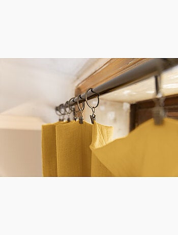 Verstelbaar gordijn + 8 klemringen – katoengaas – gaïa