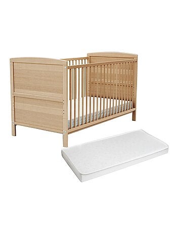 Verstelbaar houten babybedje met houten matras luna