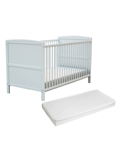 Verstelbaar houten babybedje met houten matras luna - Kiabi Verstelbaar houten babybedje met houten matras luna - Kiabi