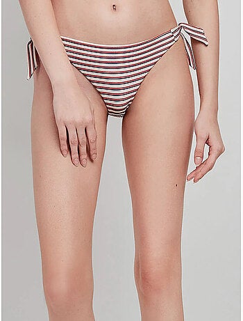 Verstelbare bikini slip gestreept patroon