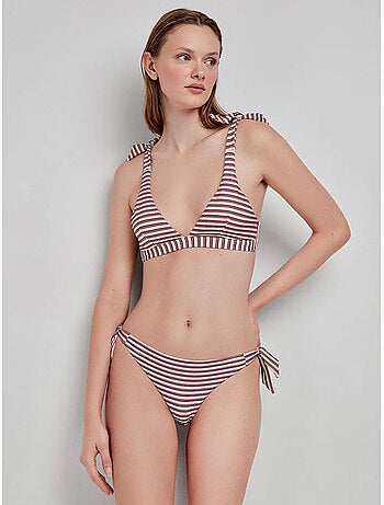 Verstelbare bikini slip gestreept patroon