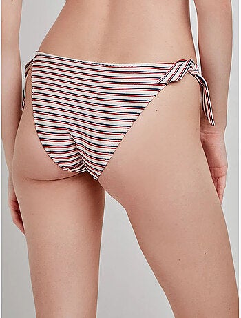 Verstelbare bikini slip gestreept patroon