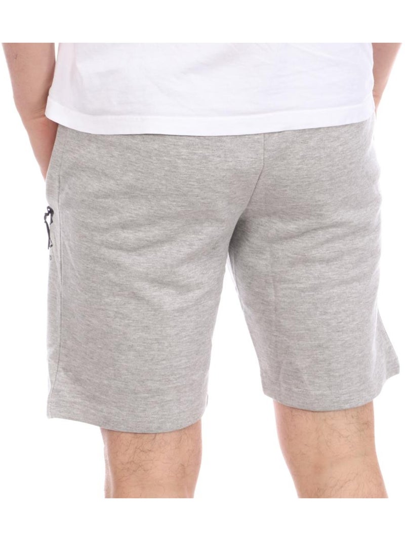 Verstelbare herenbermudashorts met ritszakken en logo 869101 Zilvergrijs - Kiabi