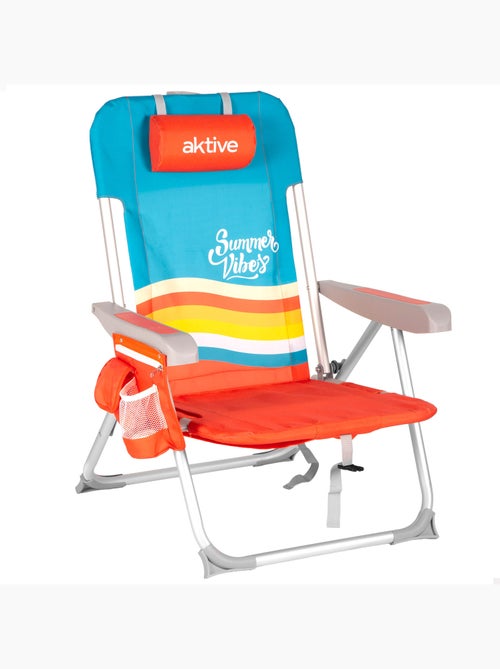 Verstelbare strandstoel 50x60x85 cm, met opbergvakken - Kiabi