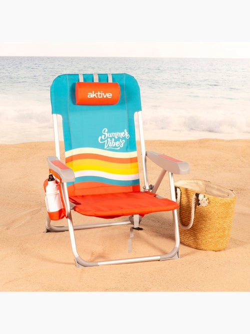 Verstelbare strandstoel 50x60x85 cm, met opbergvakken - Kiabi