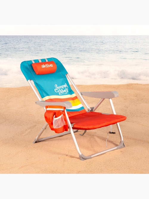 Verstelbare strandstoel 50x60x85 cm, met opbergvakken - Kiabi