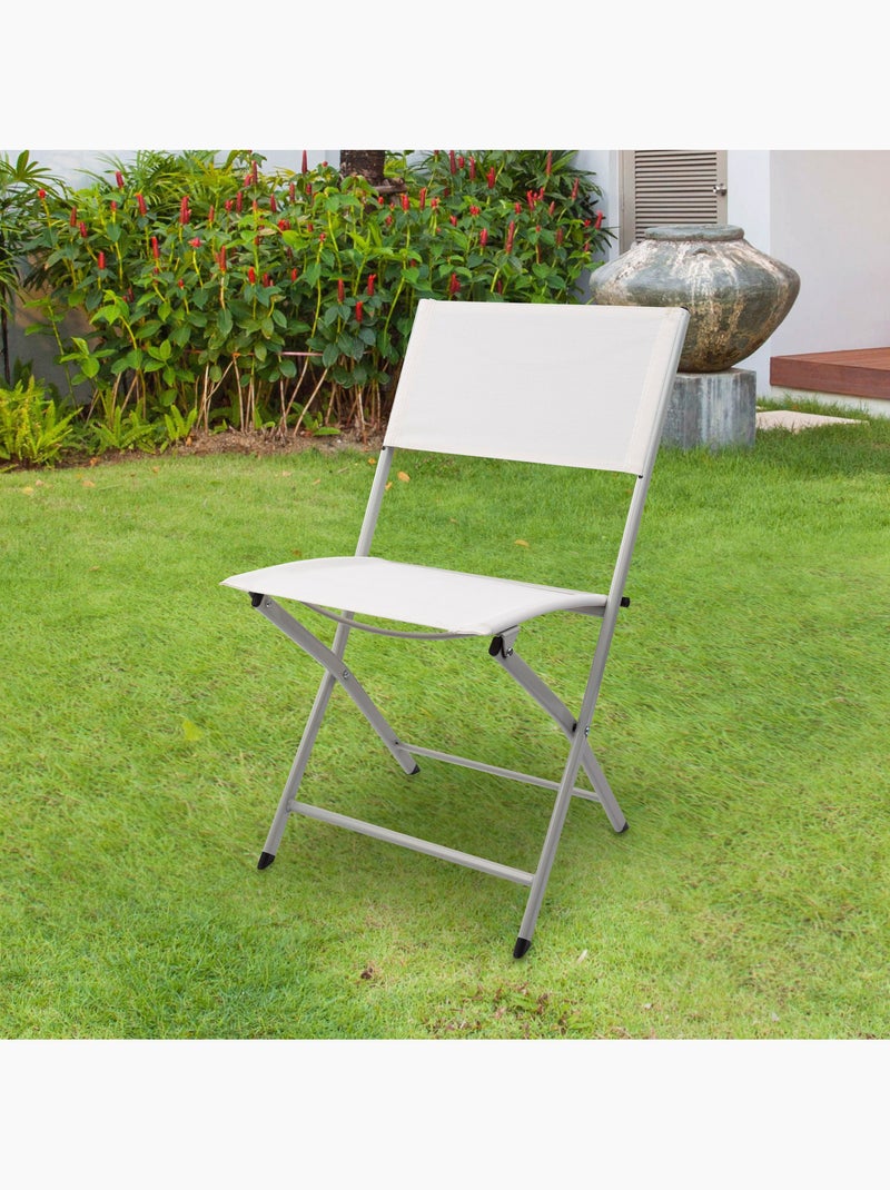 Verstevigde stoffen opklapbare tuinstoel aktive Wit - Kiabi