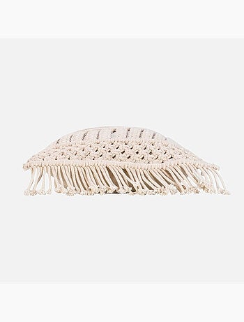 Verwijderbaar kussen met franjes en macramé