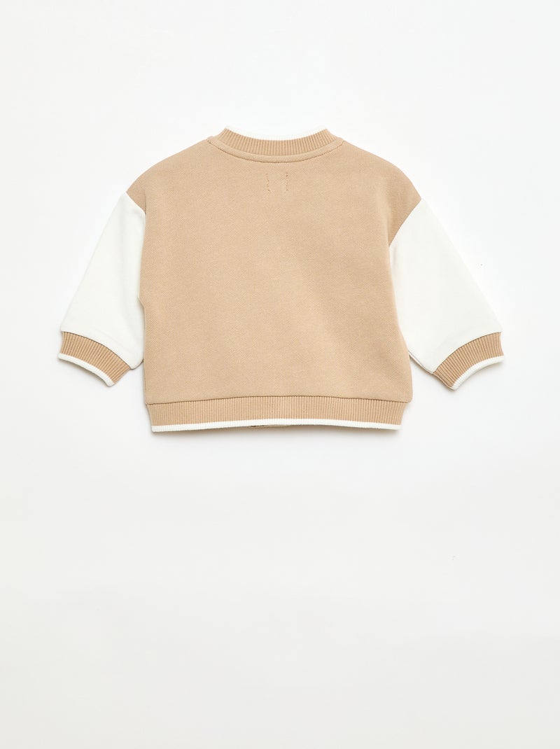 Vest in Amerikaanse campusstijl Biege - Kiabi