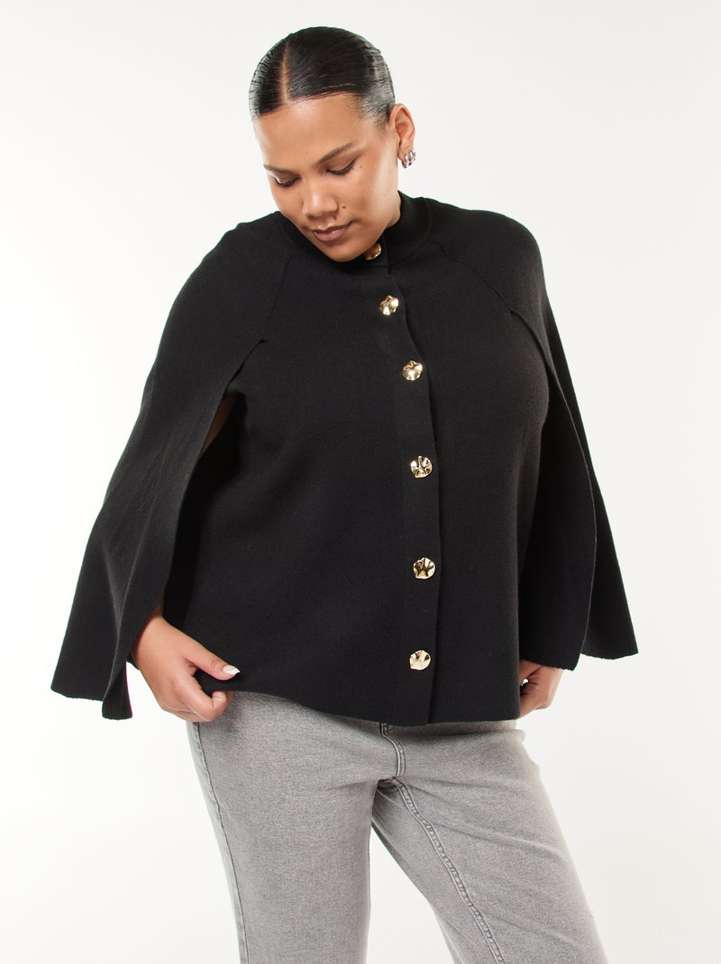 Vest in capestijl met 2-in-1-effect zwart - Kiabi
