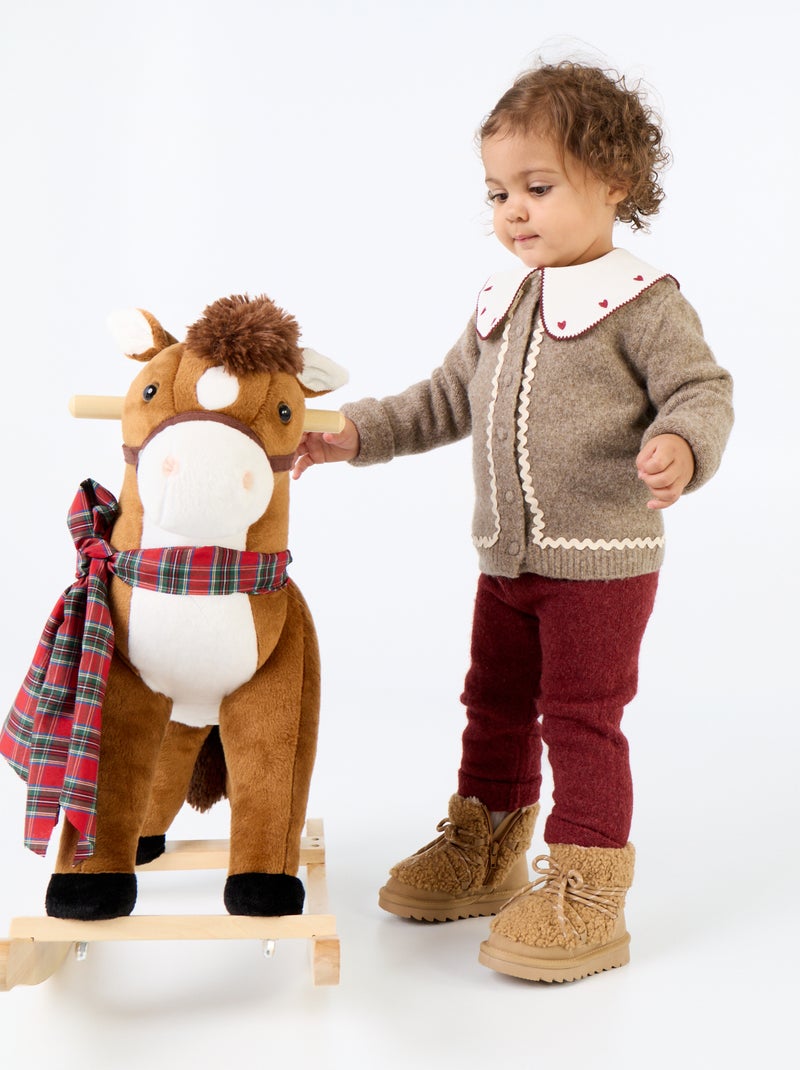 Vest met contrasterende bies Bruin - Kiabi