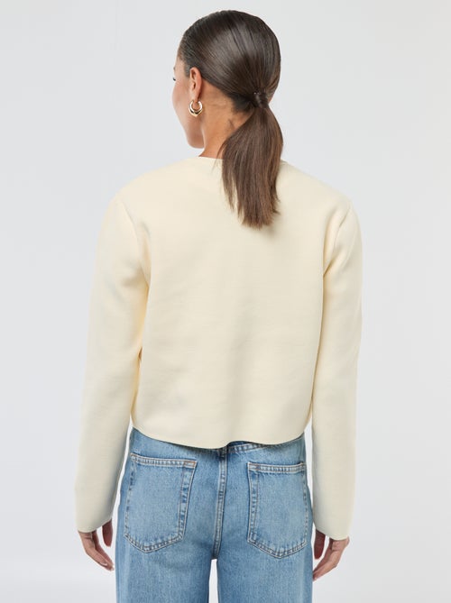 Vest met goudkleurige knopen en textuurtricot - Kiabi