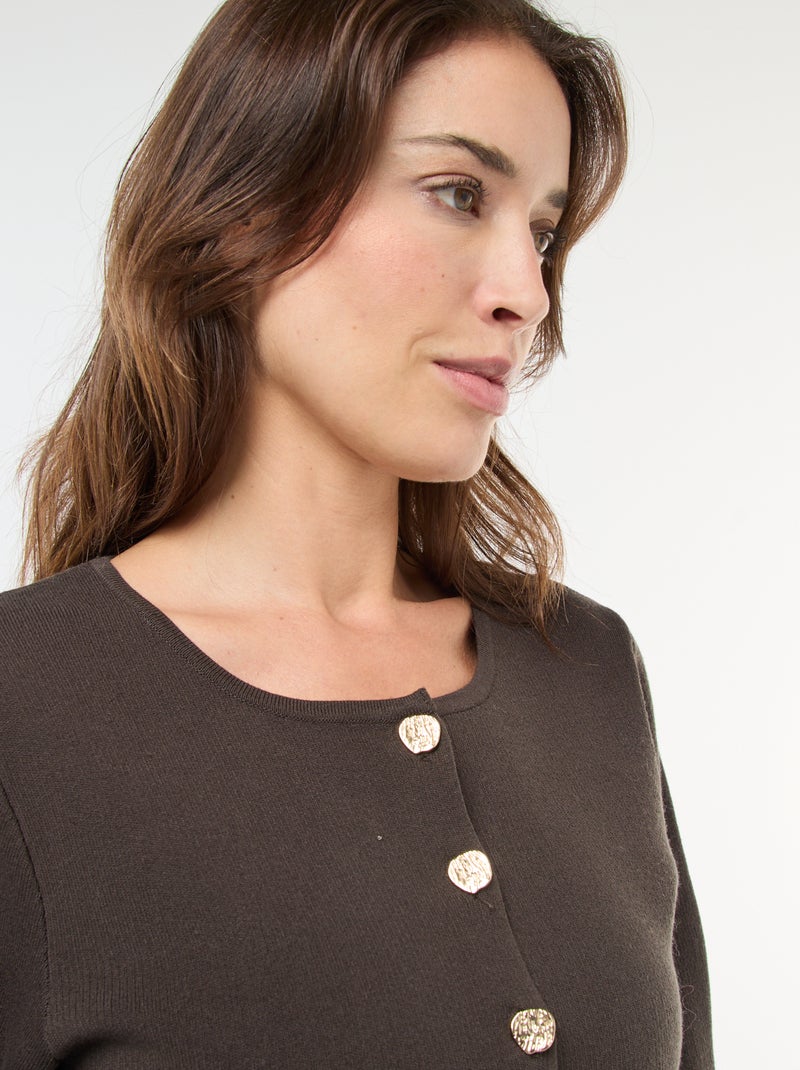 Vest met goudkleurige knopen zwart - Kiabi