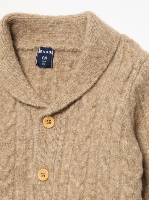 Vest met kabelmotief en sjaalkraag - Kiabi
