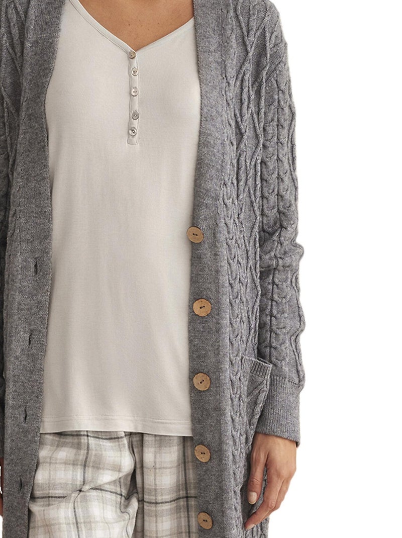 Vest met knoopsluiting complementos Grijs - Kiabi