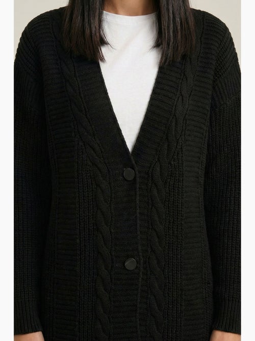 Vest met knopen en v-hals van jacquard bdart - Kiabi