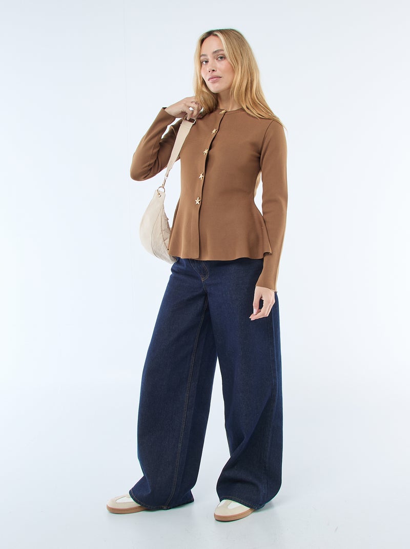 Vest met knopen met sterren Bruin - Kiabi