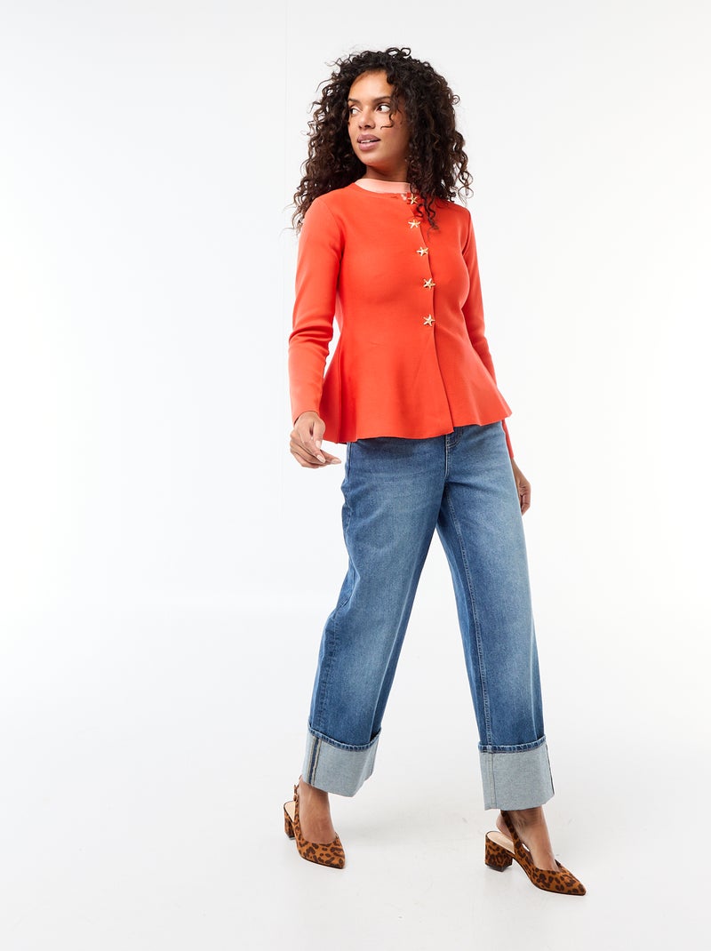 Vest met knopen met sterren Oranje - Kiabi