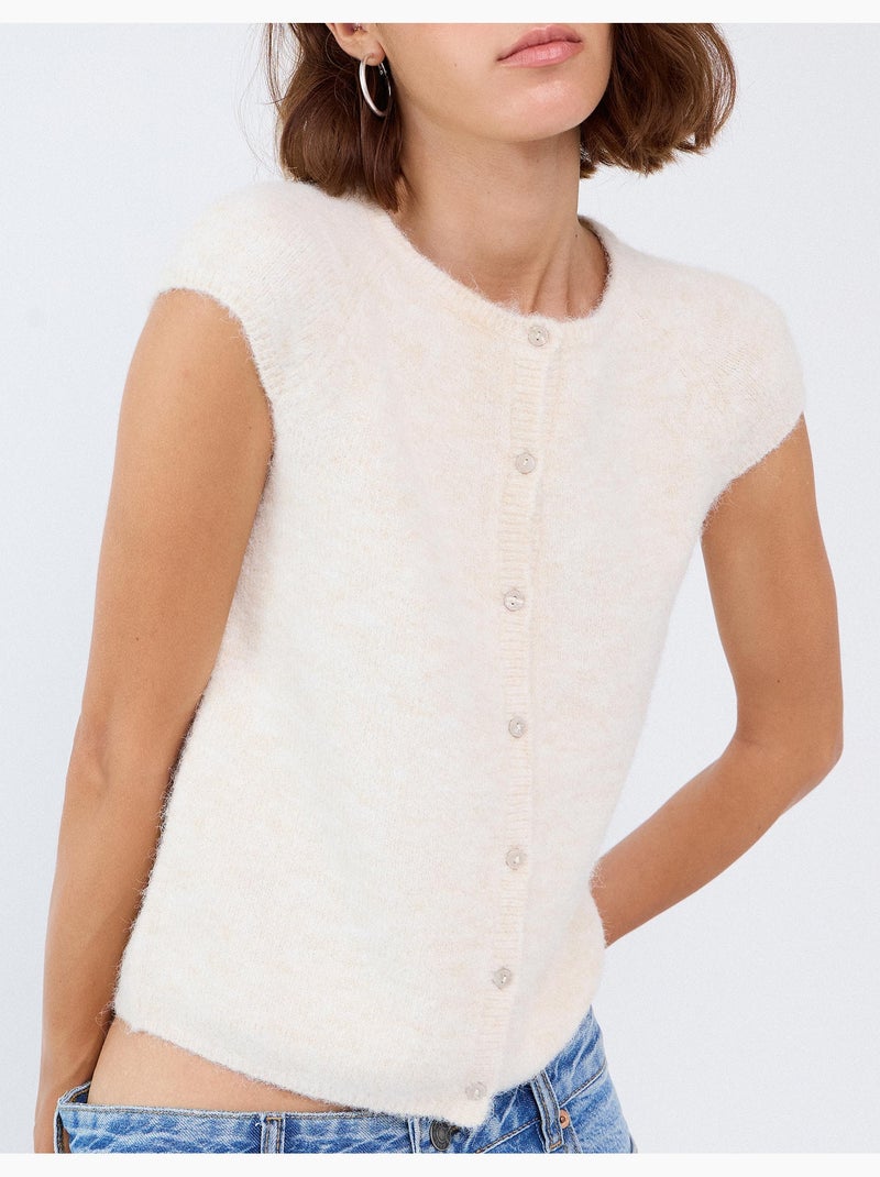 Vest met knopen, mo fashion Beige - Kiabi