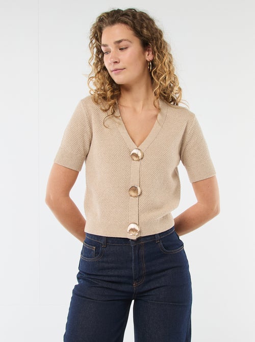 Vest met korte mouwen en fantasieknopen - Kiabi