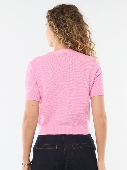 Vest met korte mouwen en fantasieknopen - Kiabi