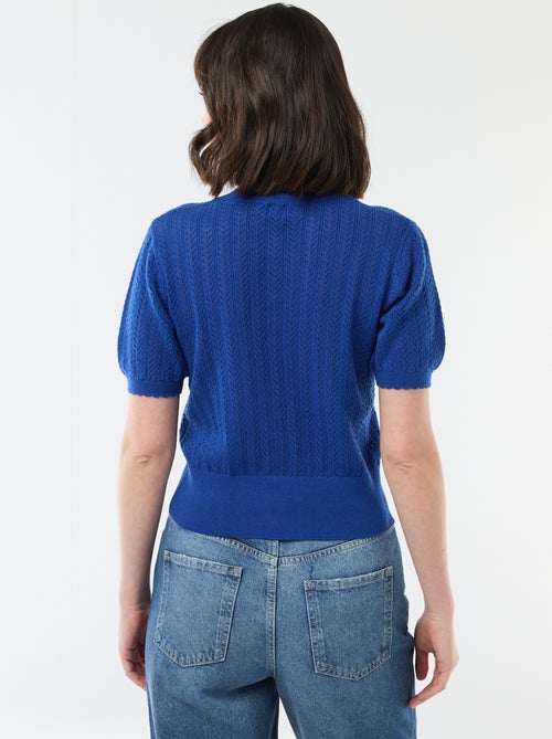 Vest met korte mouwen van ajourgebreide stof - Kiabi