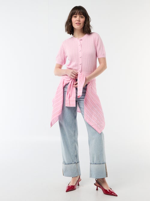 Vest met korte mouwen van ajourgebreide stof - Kiabi