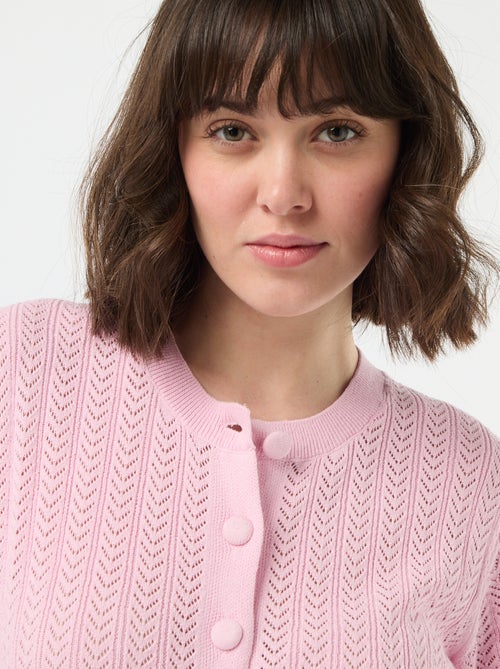 Vest met korte mouwen van ajourgebreide stof - Kiabi