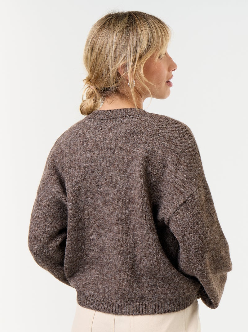 Vest met lange mouwen en mandarijnsluiting Taupe - Kiabi
